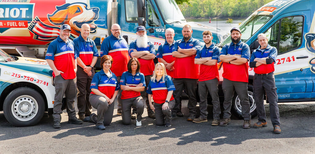 Heating services in Newtown, PA, delivered by Patriot crew with branded vehicles