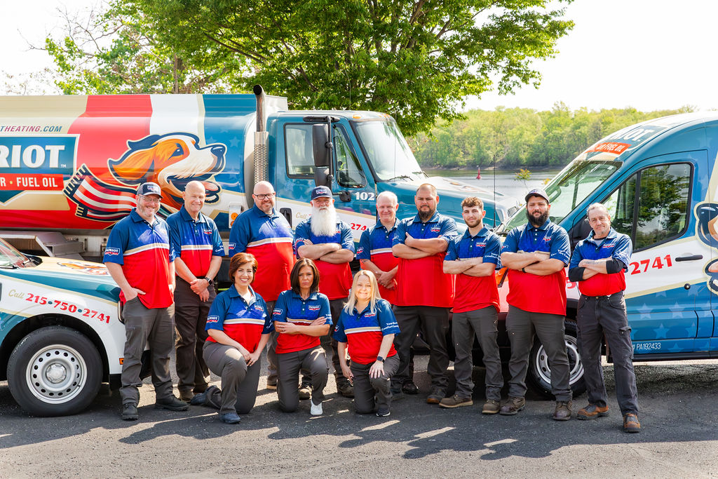Heating services in Levittown, PA, delivered by Patriot crew with branded vehicles